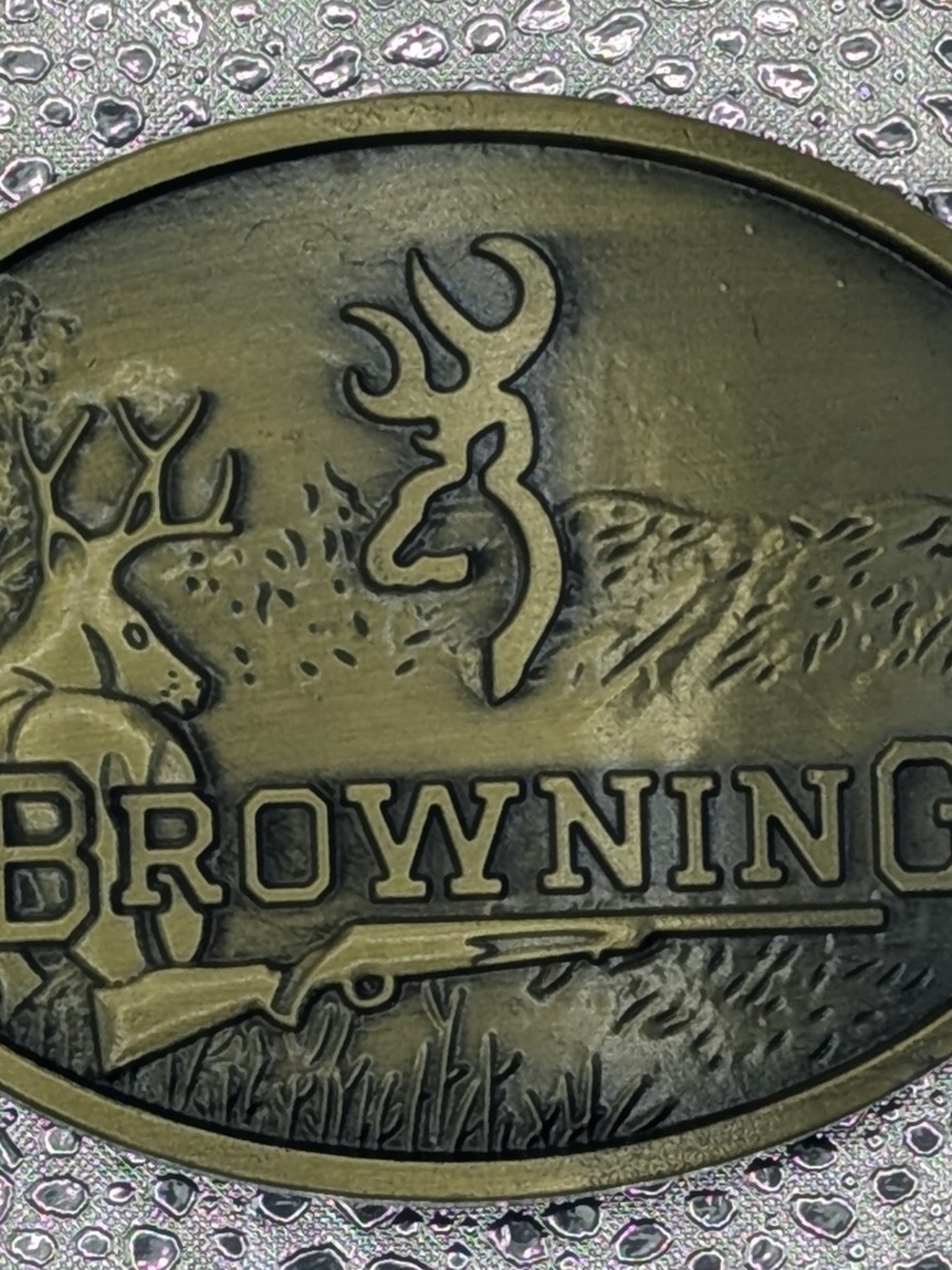 Browning Brass-Tone Belt Buckle with Deer Motif